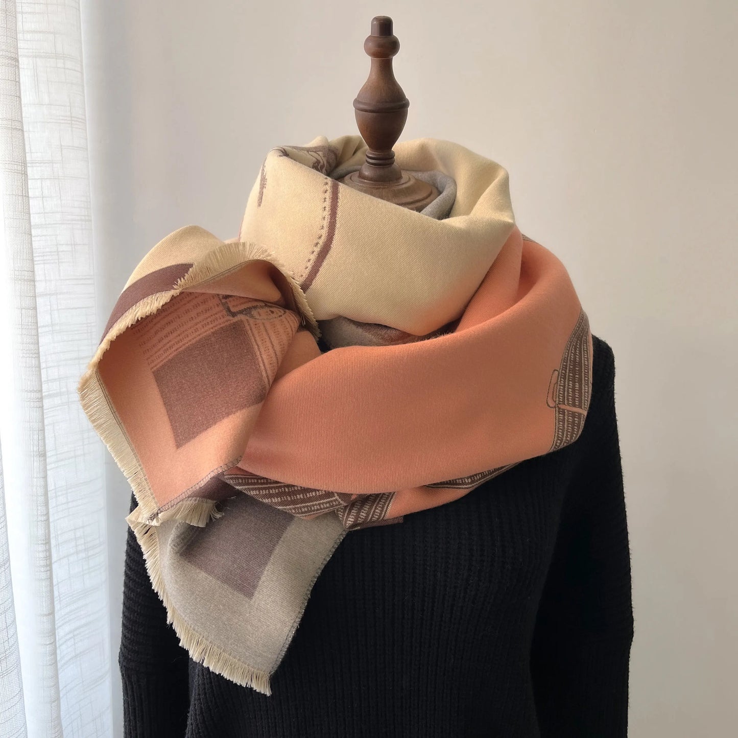 Luxury Winter Cashmere Scarf Women