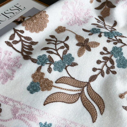 Embroidered Cashmere Scarf Women