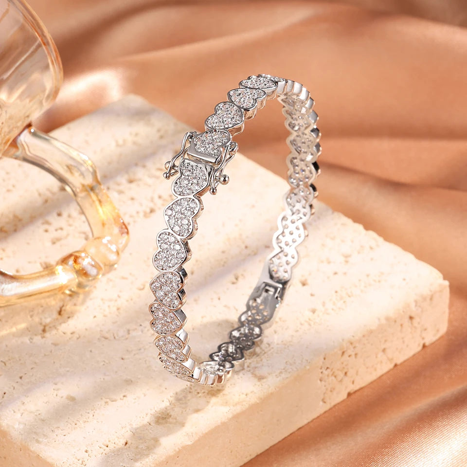 Heart Zircon Hip-Hop Bracelet