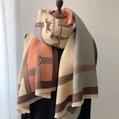 Luxury Winter Cashmere Scarf Women