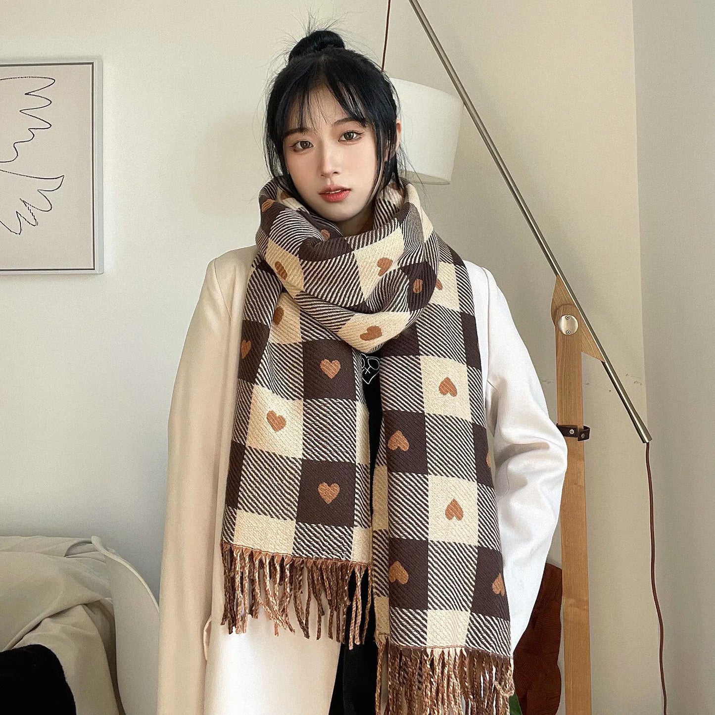 Luxury Cashmere Tassel Scarf Women
