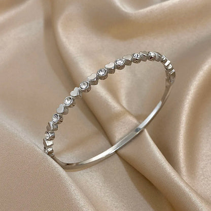 Heart Rhinestone Cuff Bracelet