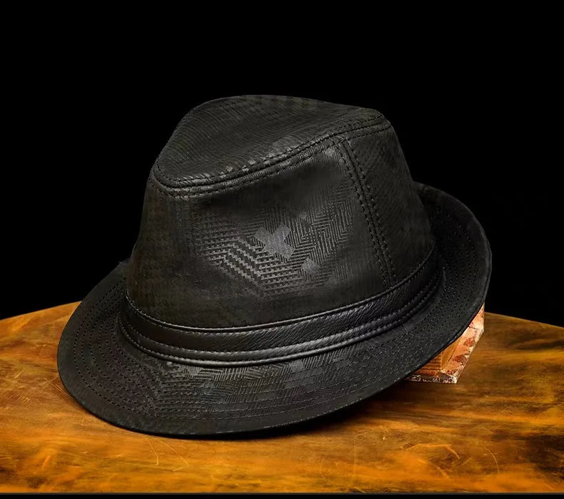 Genuine Leather Men’s Fedora Hat
