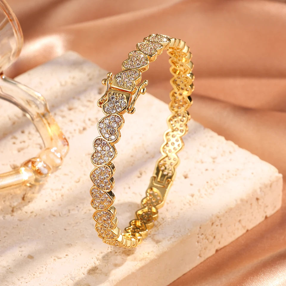 Heart Zircon Hip-Hop Bracelet
