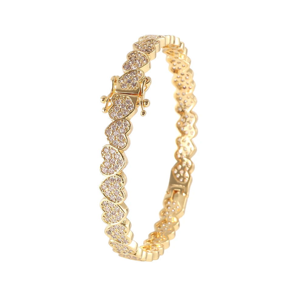 Heart Zircon Hip-Hop Bracelet