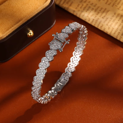 Heart Zircon Hip-Hop Bracelet