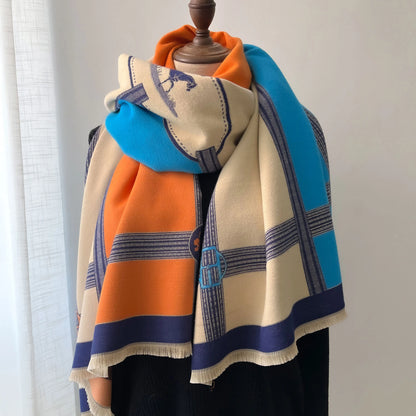 Luxury Winter Cashmere Scarf Women