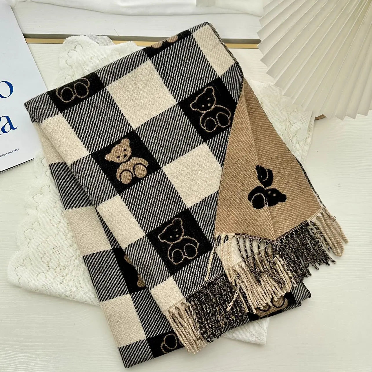 Luxury Cashmere Tassel Scarf Women