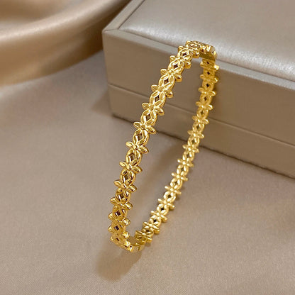 Blumenarmband aus Edelstahl 