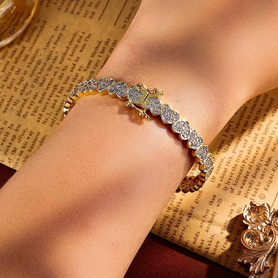 Heart Zircon Hip-Hop Bracelet