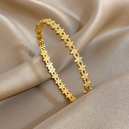 Blumenarmband aus Edelstahl 