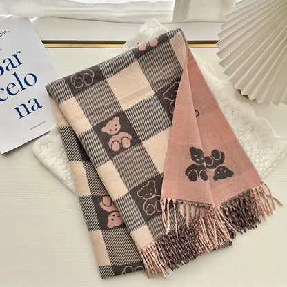 Luxury Cashmere Tassel Scarf Women