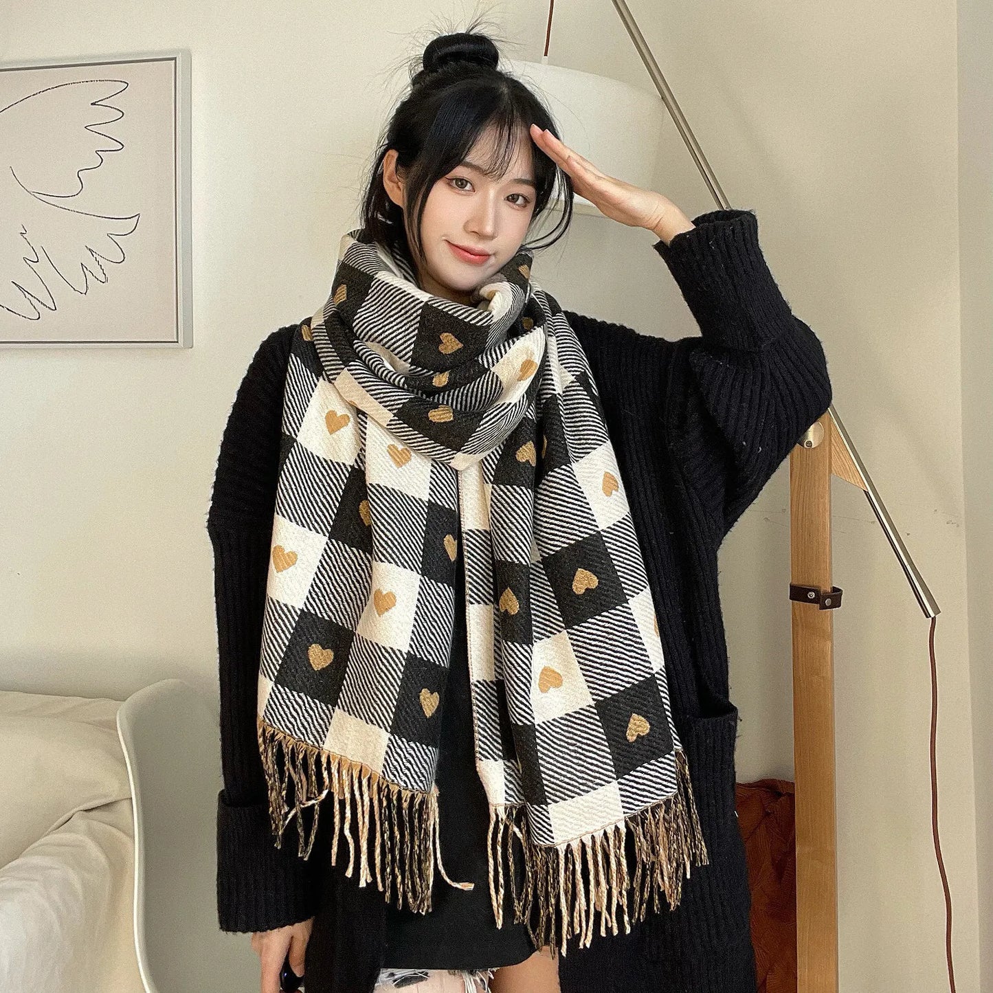 Luxury Cashmere Tassel Scarf Women