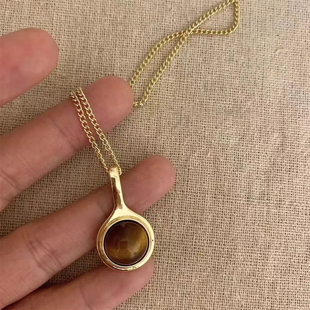 Layered Natural Stone Necklace Women