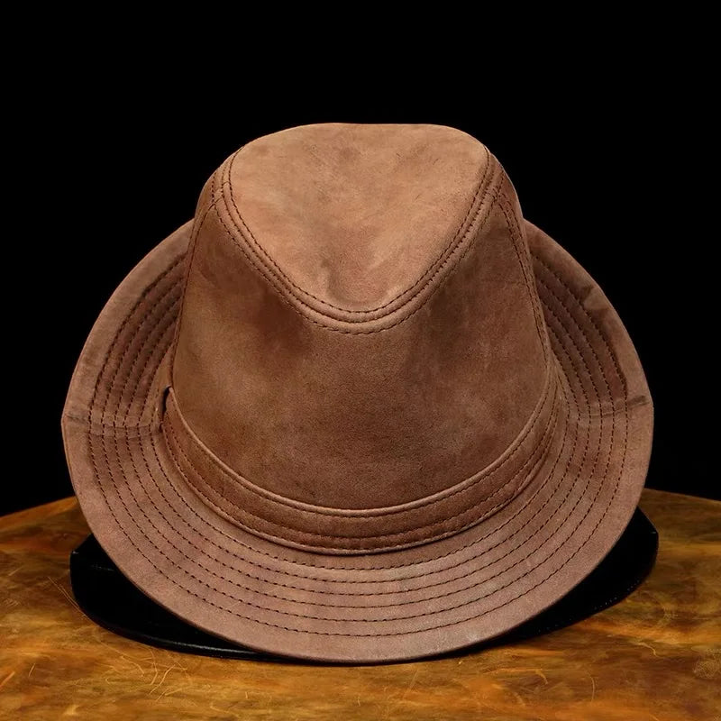 Genuine Leather Men’s Fedora Hat