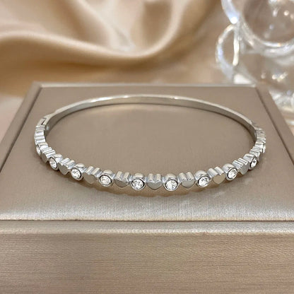Heart Rhinestone Cuff Bracelet