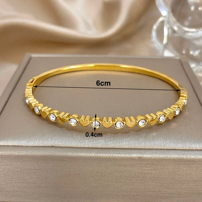Heart Rhinestone Cuff Bracelet